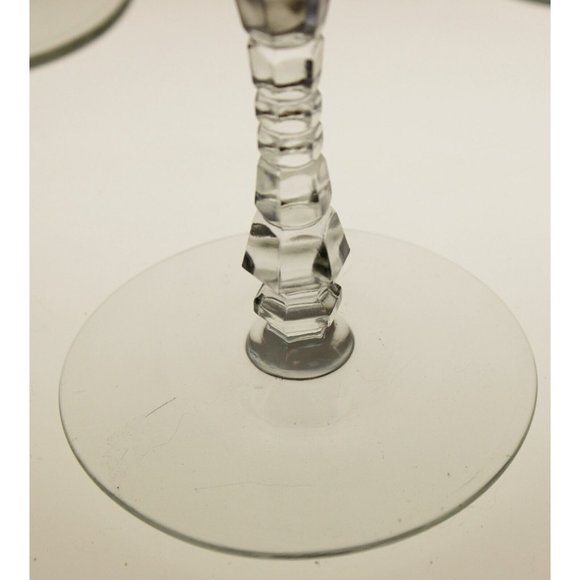 7 Rock Sharpe Halifax Tall Sherbet Champagne Glass Crystal Floral Etch Circa 40s - Picture 8 of 8